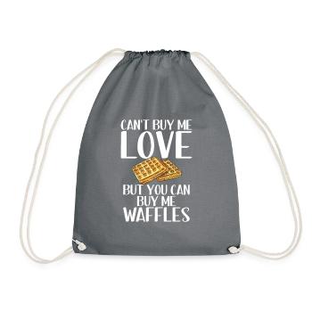 Waffle Lover Gifts - Drawstring Bag - grey - Front