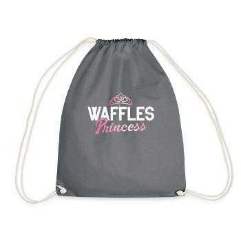 Waffle Lover Gifts - Drawstring Bag - grey - Front