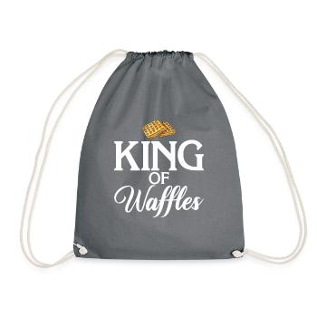 Waffle Lover Gifts - Drawstring Bag - grey - Front