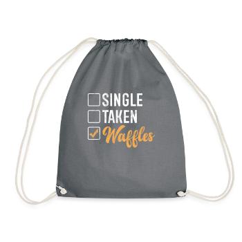 Waffle Lover Gifts - Drawstring Bag - grey - Front