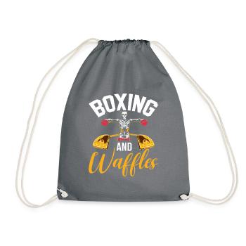 Waffle Lover Gifts - Drawstring Bag - grey - Front