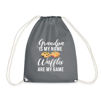Waffle Lover Gifts - Drawstring Bag - grey - Front