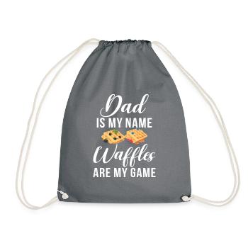 Waffle Lover Gifts - Drawstring Bag - grey - Front