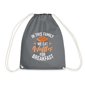 Waffle Lover Gifts - Drawstring Bag - grey - Front
