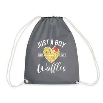 Waffle Lover Gifts - Drawstring Bag - grey - Front