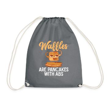Waffle Lover Gifts - Drawstring Bag - grey - Front