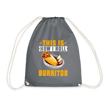 Burrito Gift - Drawstring Bag - grey - Front