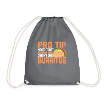 Cadeau Burrito - Sac de sport léger - gris - Devant