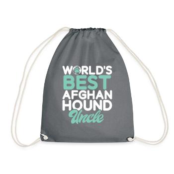 Afghan Hound Gifts - Drawstring Bag - grey - Front