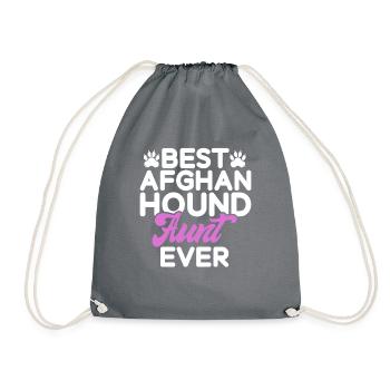 Afghan Hound Gifts - Drawstring Bag - grey - Front