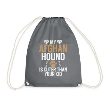 Afghan Hound Gifts - Turnbeutel - Grau - Vorne