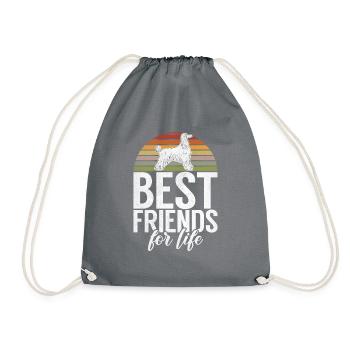 Afghan Hound Gifts - Drawstring Bag - grey - Front