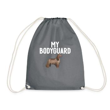 Afghan Hound Gifts - Drawstring Bag - grey - Front