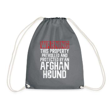 Afghan Hound Gifts - Drawstring Bag - grey - Front