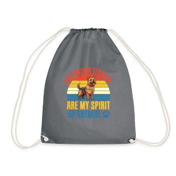 Australian Terrier Gifts - Drawstring Bag - grey - Front