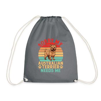 Australian Terrier Gifts - Drawstring Bag - grey - Front