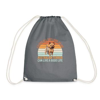 Australian Terrier Gifts - Drawstring Bag - grey - Front