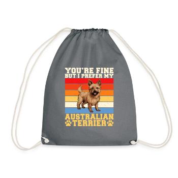 Australian Terrier Gifts - Turnbeutel - Grau - Vorne