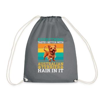 Australian Terrier Gifts - Drawstring Bag - grey - Front