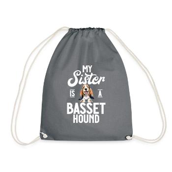 Basset Hound Gifts - Turnbeutel - Grau - Vorne