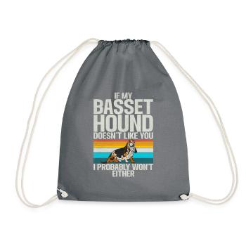 Basset Hound Gifts - Turnbeutel - Grau - Vorne