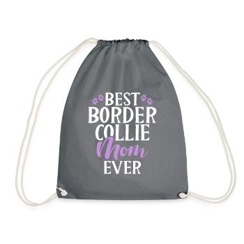 Border Collie Gifts - Drawstring Bag - grey - Front