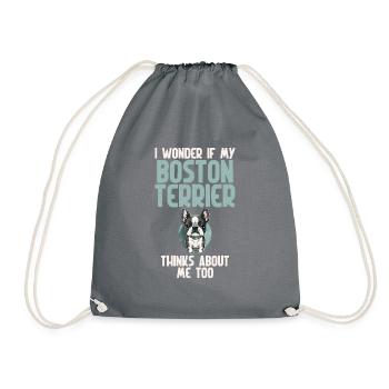 Boston Terrier Gifts - Turnbeutel - Grau - Vorne