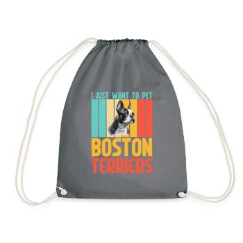 Boston Terrier Gifts - Turnbeutel - Grau - Vorne