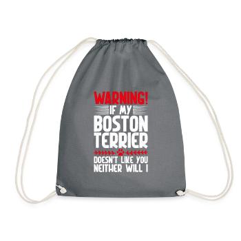 Boston Terrier Gifts - Turnbeutel - Grau - Vorne