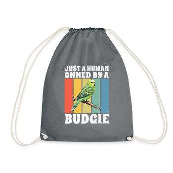 Budgie Gift - Turnbeutel - Grau - Vorne