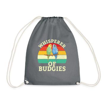 Budgie Gift - Turnbeutel - Grau - Vorne