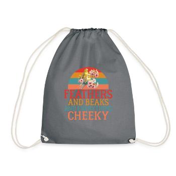 Budgie Gift - Drawstring Bag - grey - Front