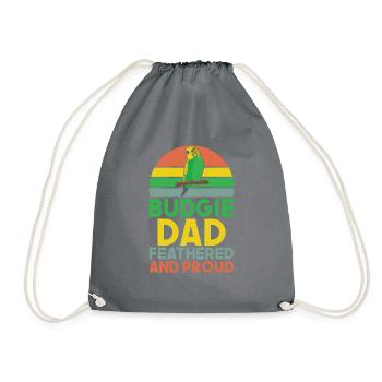 Budgie Gift - Turnbeutel - Grau - Vorne