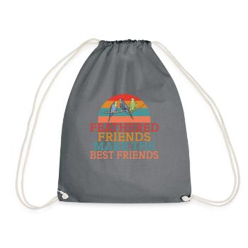 Budgie Gift - Drawstring Bag - grey - Front