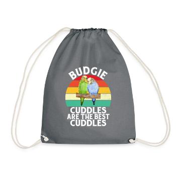 Budgie Gift - Drawstring Bag - grey - Front