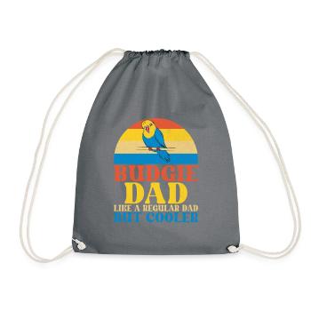 Budgie Gift - Drawstring Bag - grey - Front