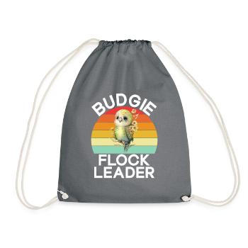 Budgie Gift - Drawstring Bag - grey - Front
