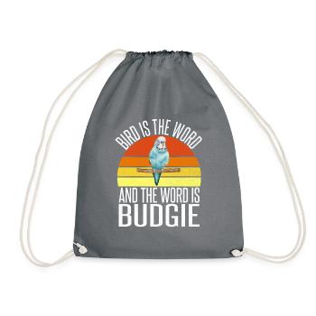 Budgie Gift - Turnbeutel - Grau - Vorne