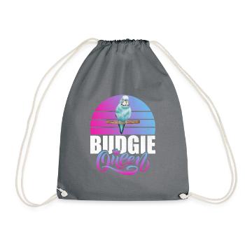 Budgie Gift - Drawstring Bag - grey - Front