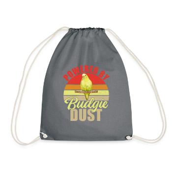 Budgie Gift - Drawstring Bag - grey - Front