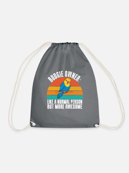 Budgie Gift - Turnbeutel - Grau