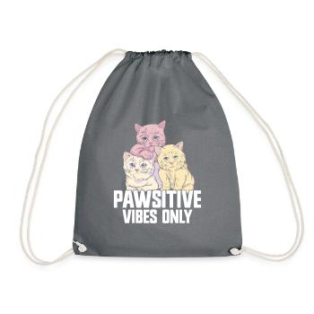 Cat Dad Gifts - Drawstring Bag - grey - Front