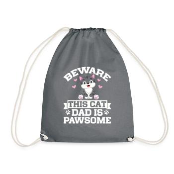 Cat Dad Gifts - Turnbeutel - Grau - Vorne