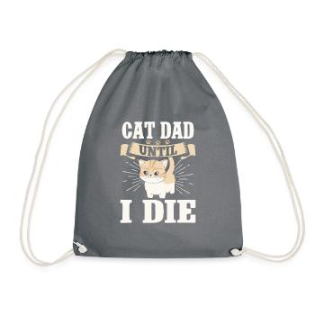 Cat Dad Gifts - Turnbeutel - Grau - Vorne