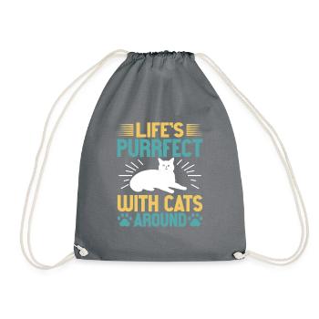Cat Dad Gifts - Turnbeutel - Grau - Vorne