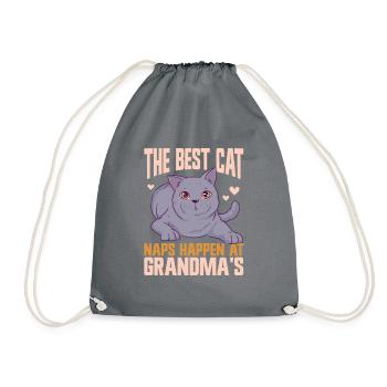 Cadeaux de grand-mère chat - Sac de sport léger - gris - Devant
