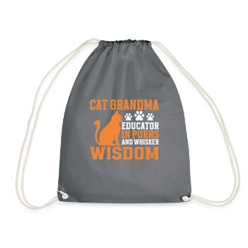Cat Grandma Gifts - Turnbeutel - Grau - Vorne