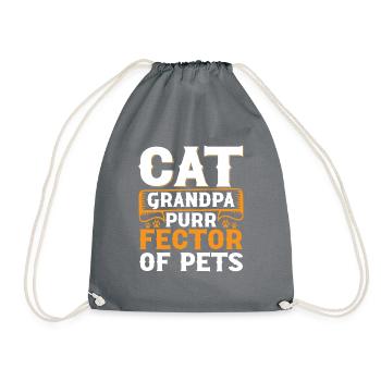 Cat Grandpa Gifts - Turnbeutel - Grau - Vorne