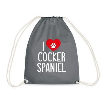 Cocker Spaniel Gifts - Turnbeutel - Grau - Vorne