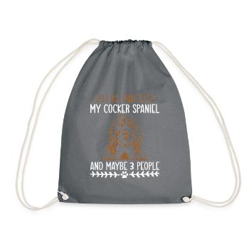 Cocker Spaniel Gifts - Drawstring Bag - grey - Front